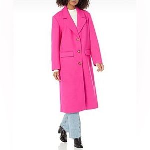 The Drop Women’s Liam Plus Size Hot Pink OverCoat